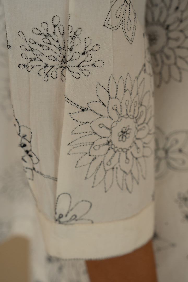 Natural Embroidered Cotton Shirt