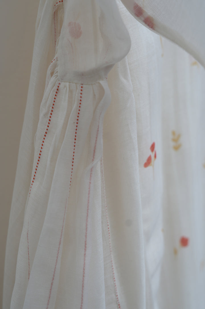 Natural Bloom Printed Chanderi Choga With Slip