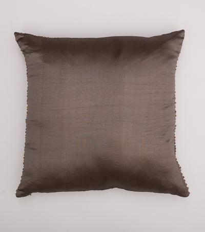 Grey French Knot Silk Cushion Cover