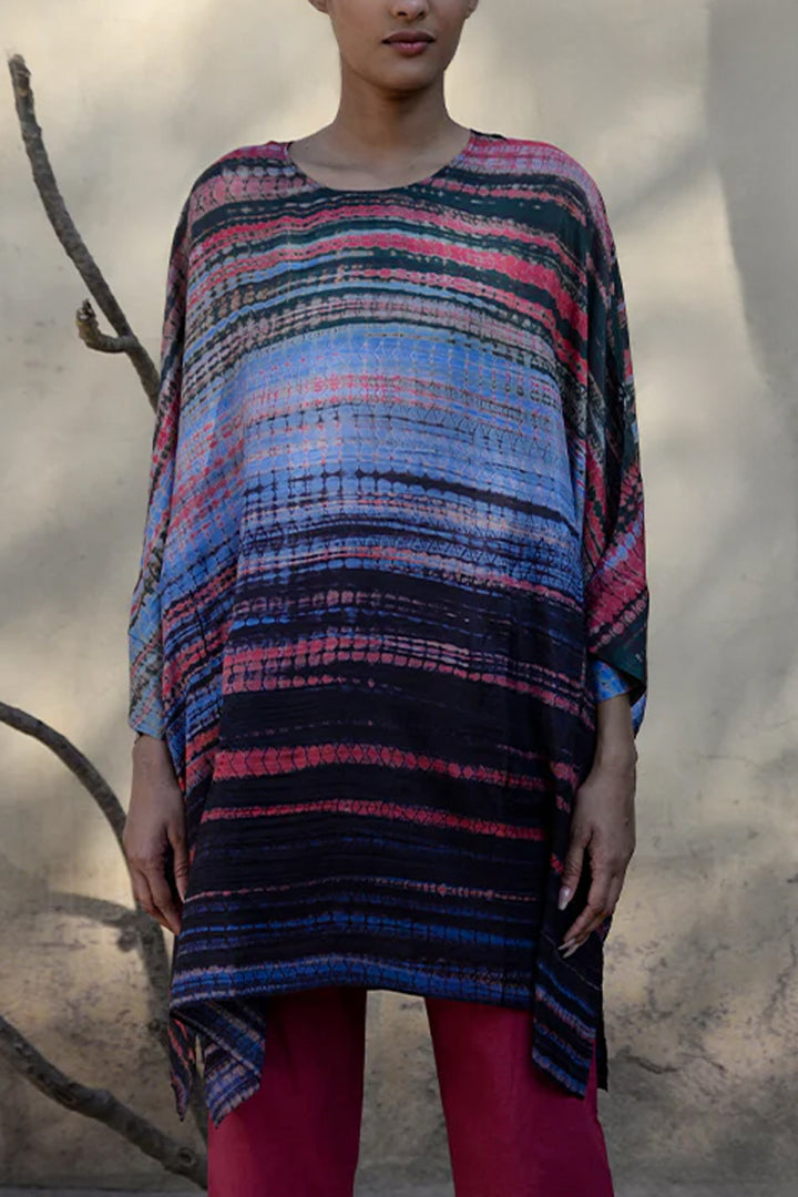 Pure Silk Shibori Boxy Tunic