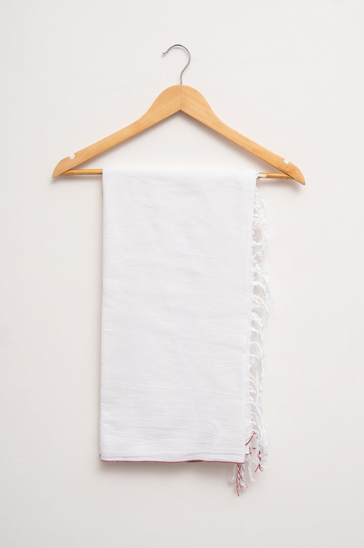 Handwoven Cotton Towel with Signature Red Selvedge