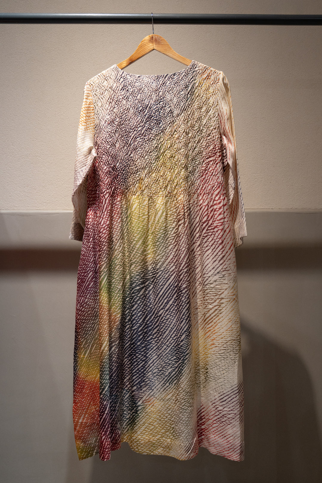 Multicolour Shibori Chanderi Dress