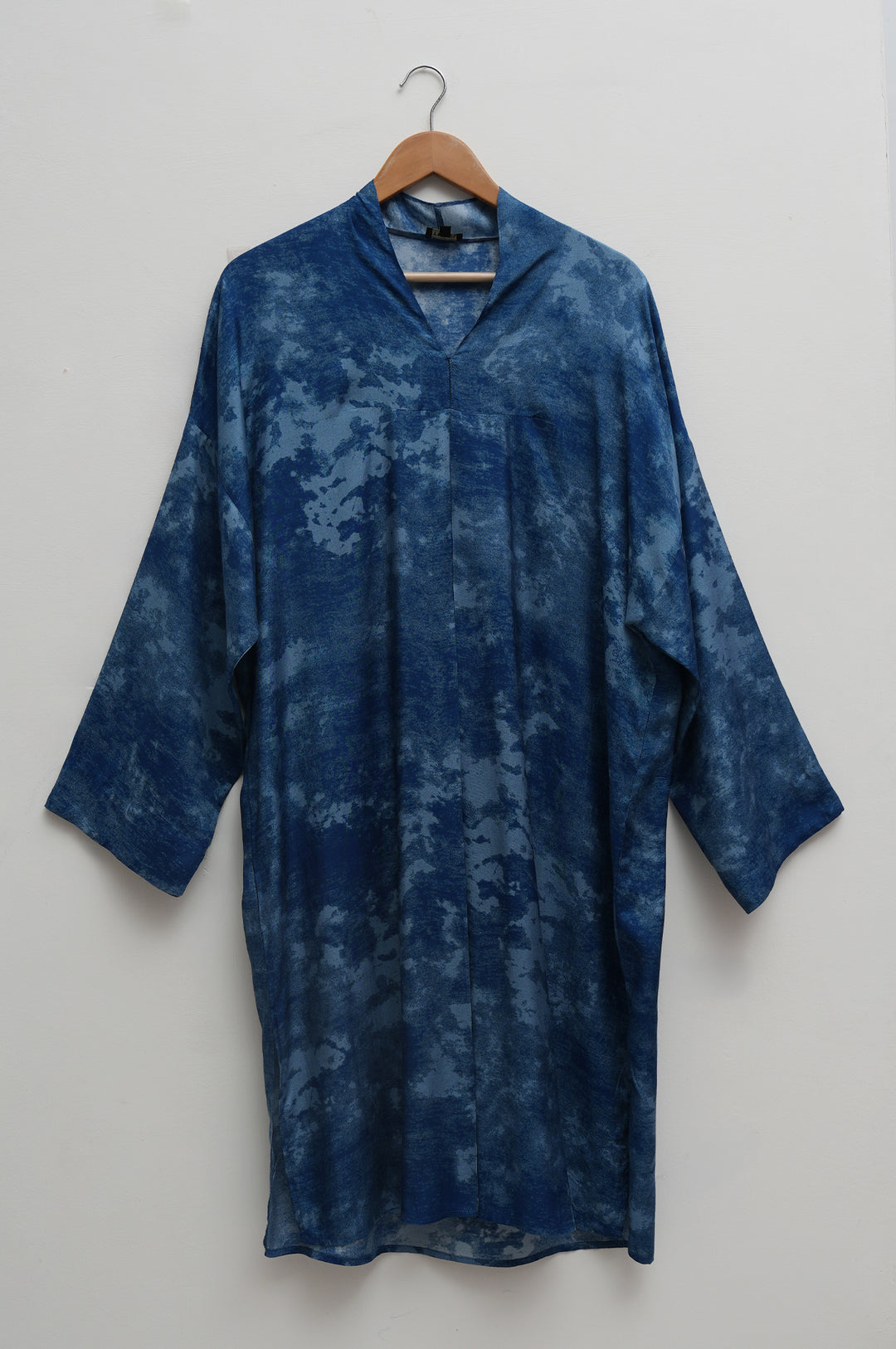 Blue Mist Printed Cotton Silk Tunic