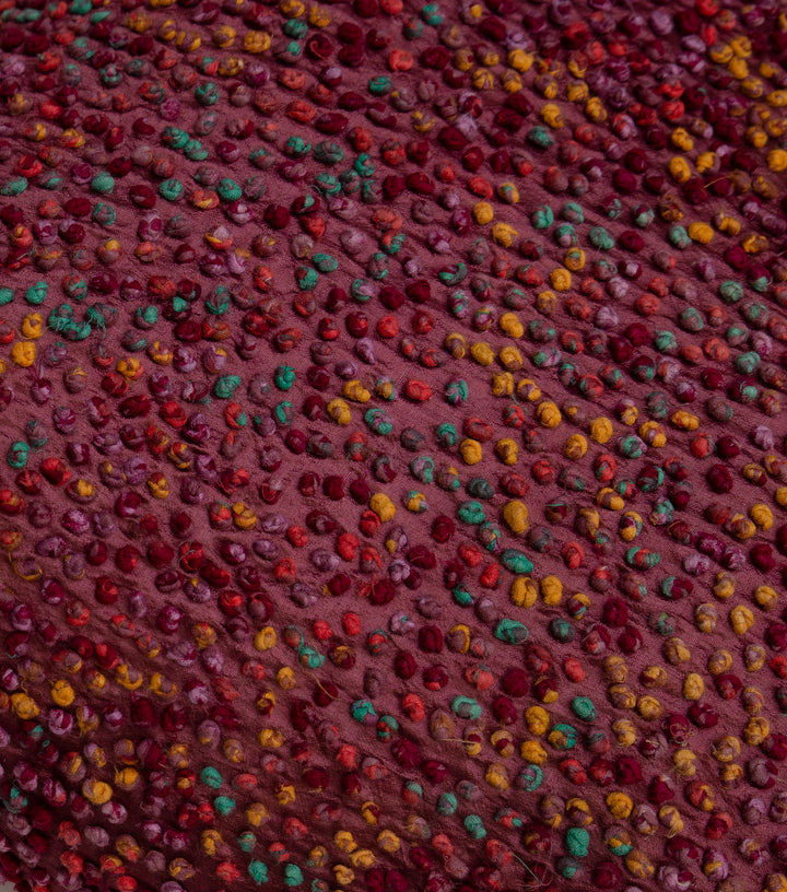 Multi Color French Knot Silk Cushion Cover
