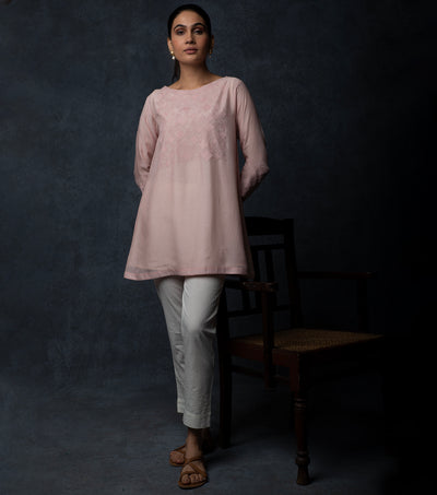 Light pink Patchwork Muslin Tunic