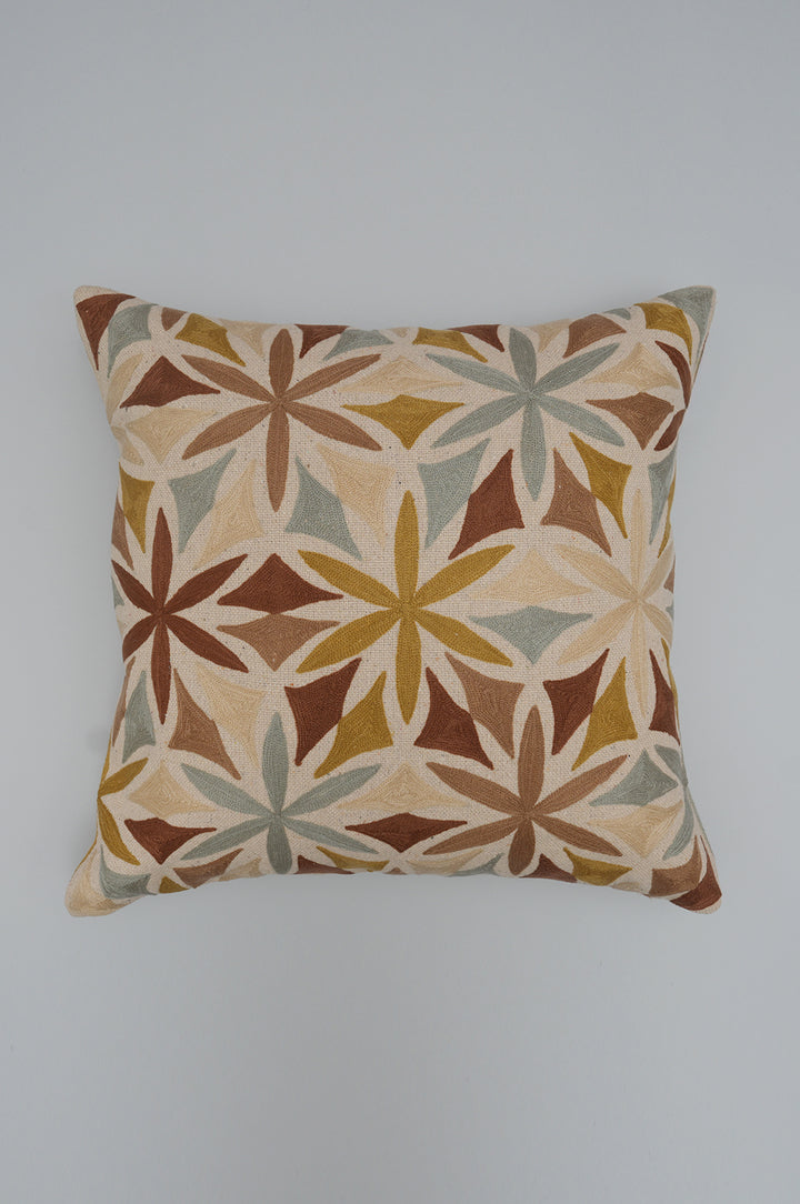 Meadow Bloom Embroidered Cushion Cover