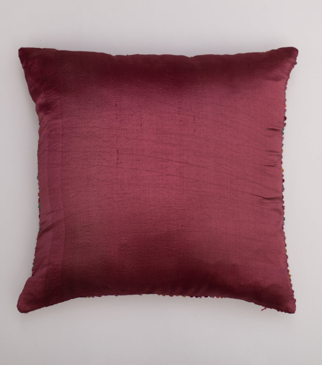 Multi Color French Knot Silk Cushion Cover