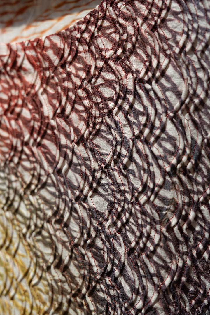 Multicolour Shibori Chanderi Dress