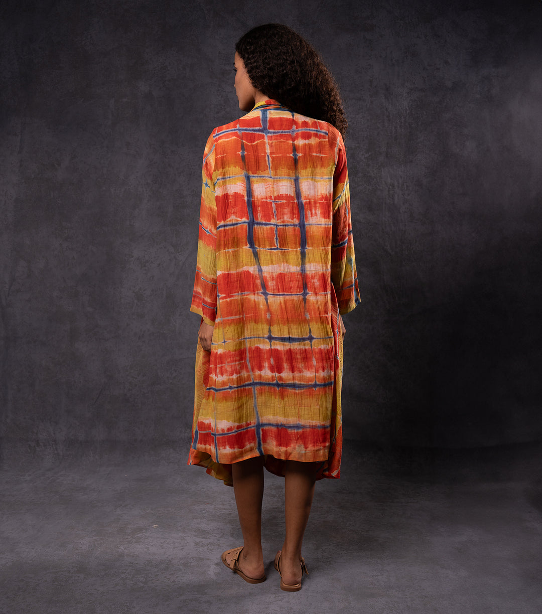 Hand Dyed Shibori Clamp Dyed Cape & Dress Set