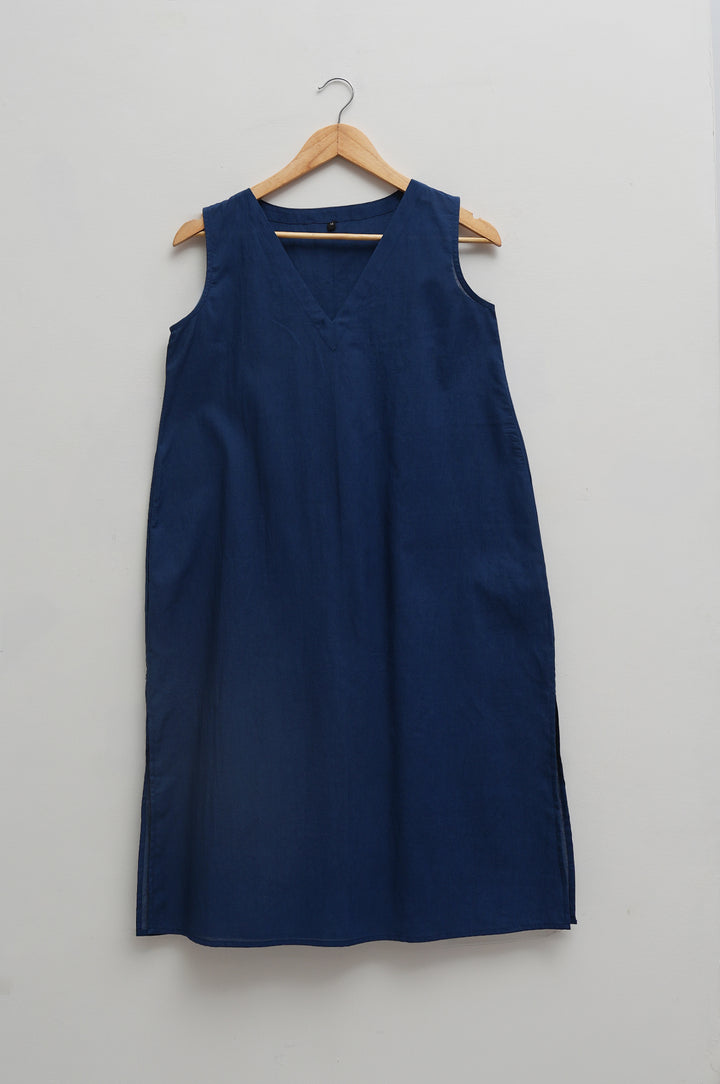 Blue Mist Printed Cotton Silk Tunic