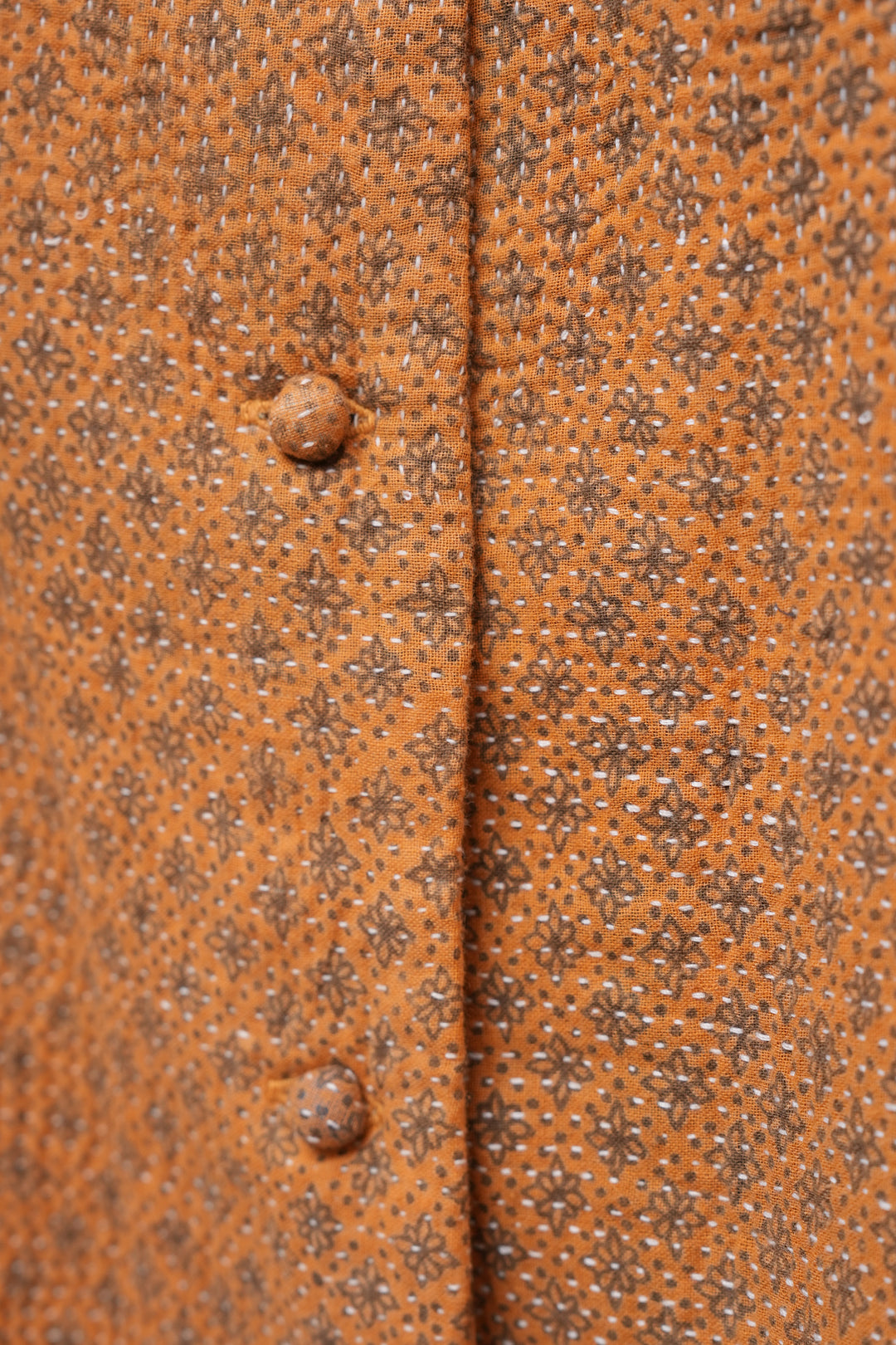 Orange Vintage Cotton Kantha Jacket
