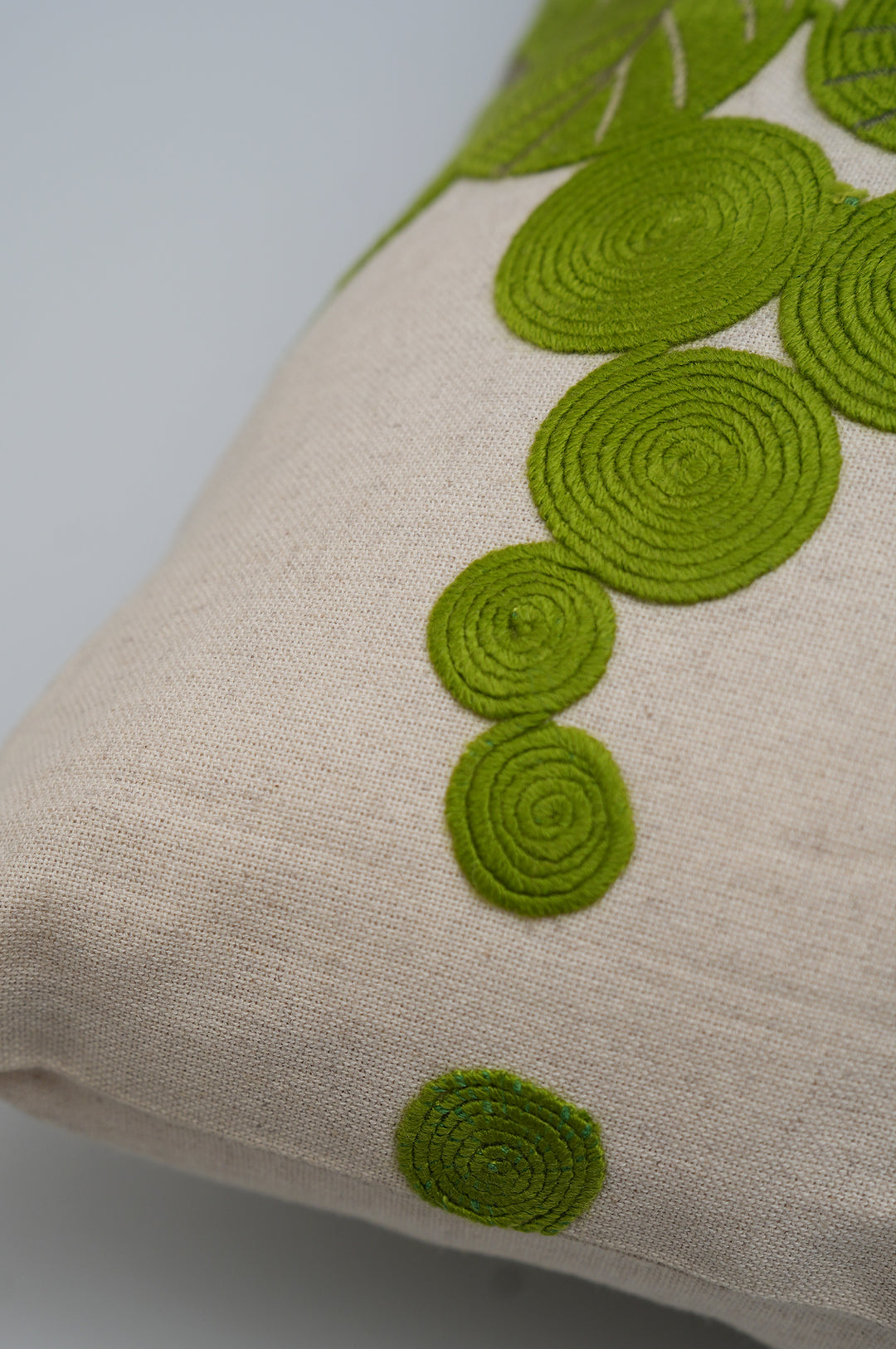 Forest Bloom Embroidered Cushion Cover