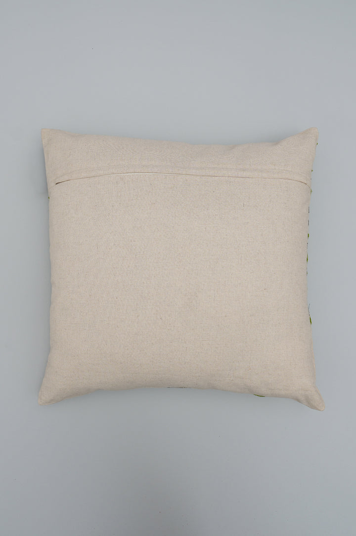 Forest Bloom Embroidered Cushion Cover