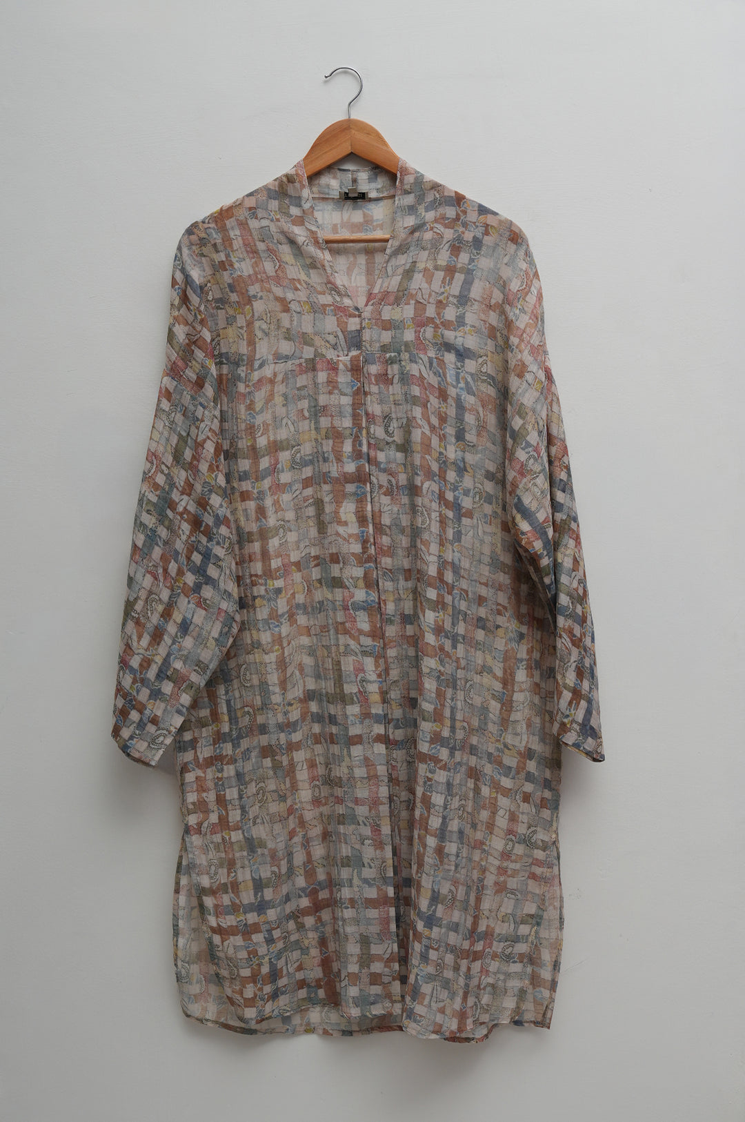 Mosaic Print Chanderi Tunic With Slip