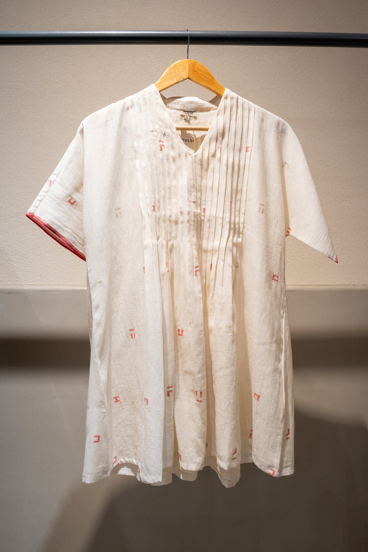 Natural Jamdani Woven Kurti