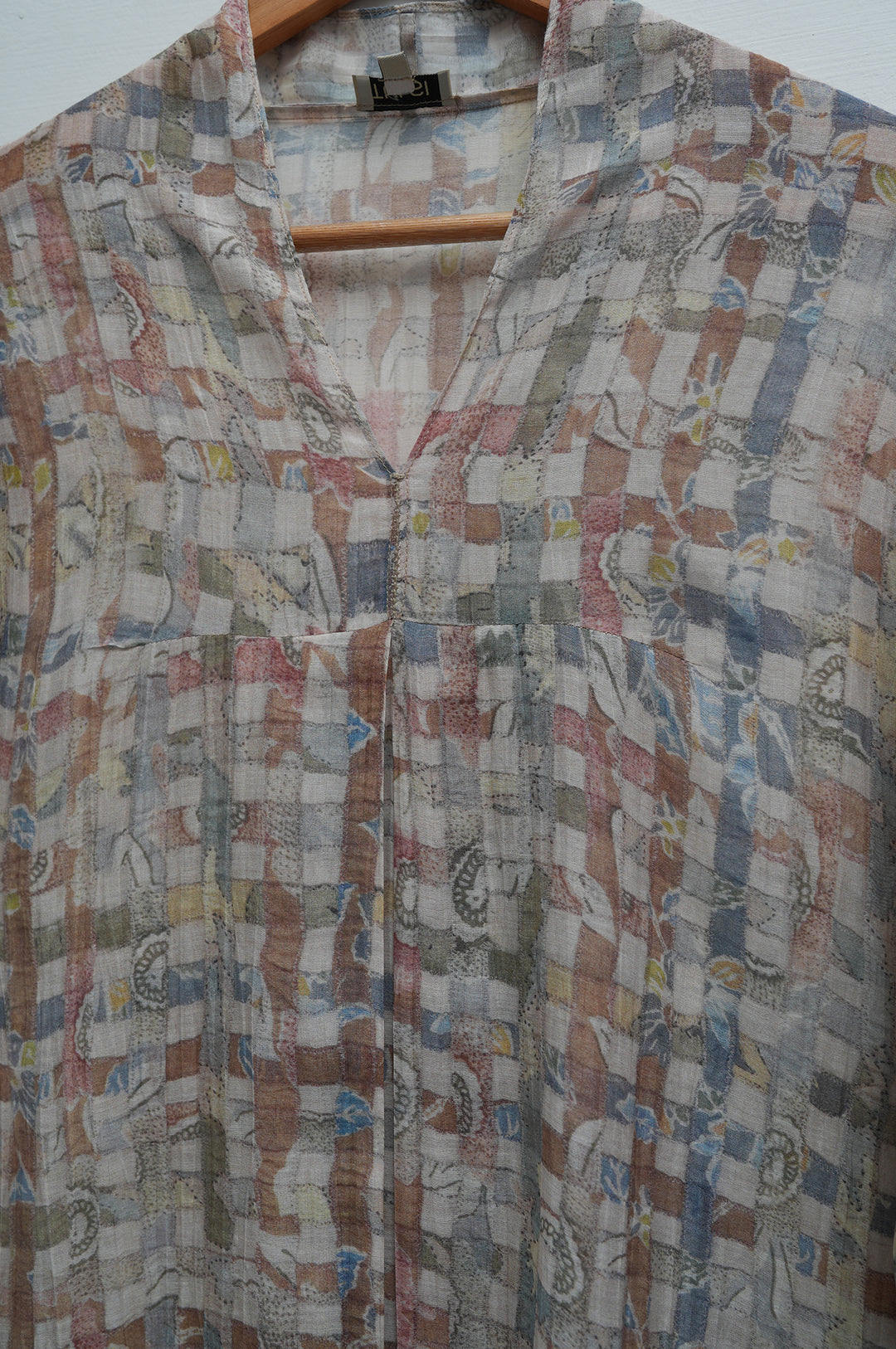 Mosaic Print Chanderi Tunic With Slip