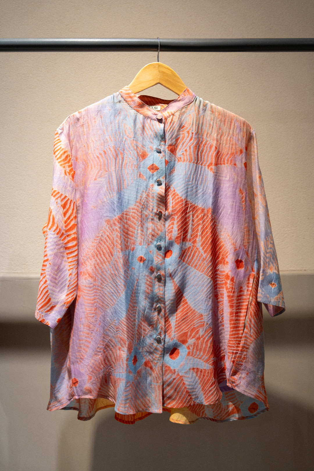 Sky Blue Shibori Chanderi Shirt