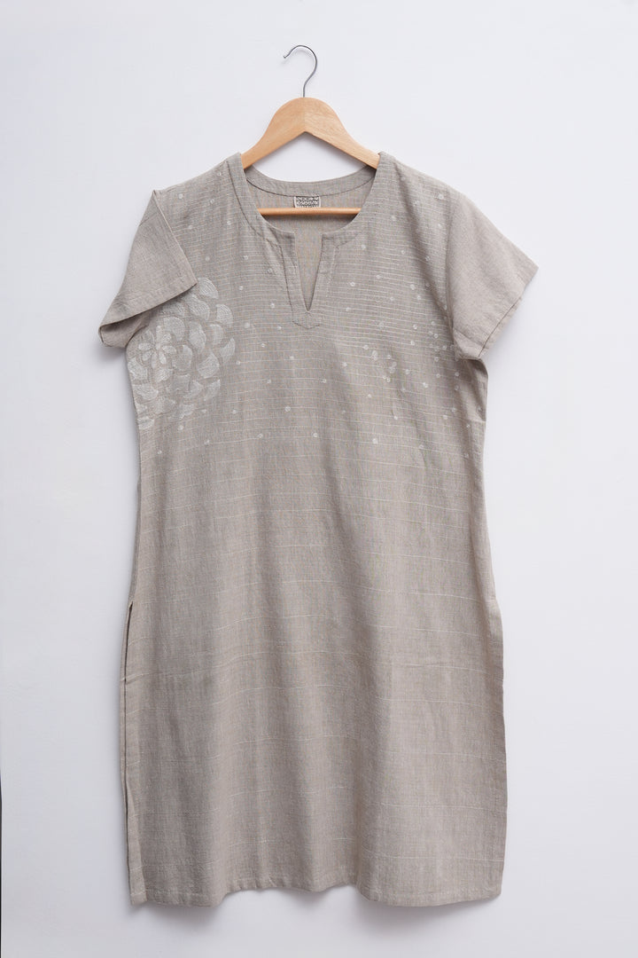 Beige khadi kurta