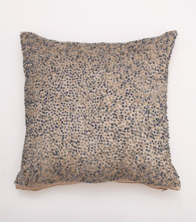 Beige French Knot Silk Cushion Cover
