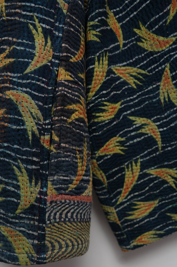 Indigo Leaf Cotton Kantha Jacket