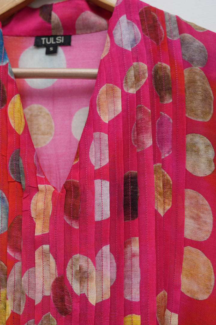 Berry Chanderi Dress