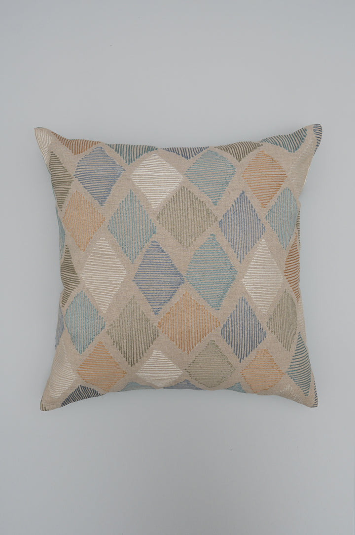 Pastel Diamond Embroidered Cushion Cover