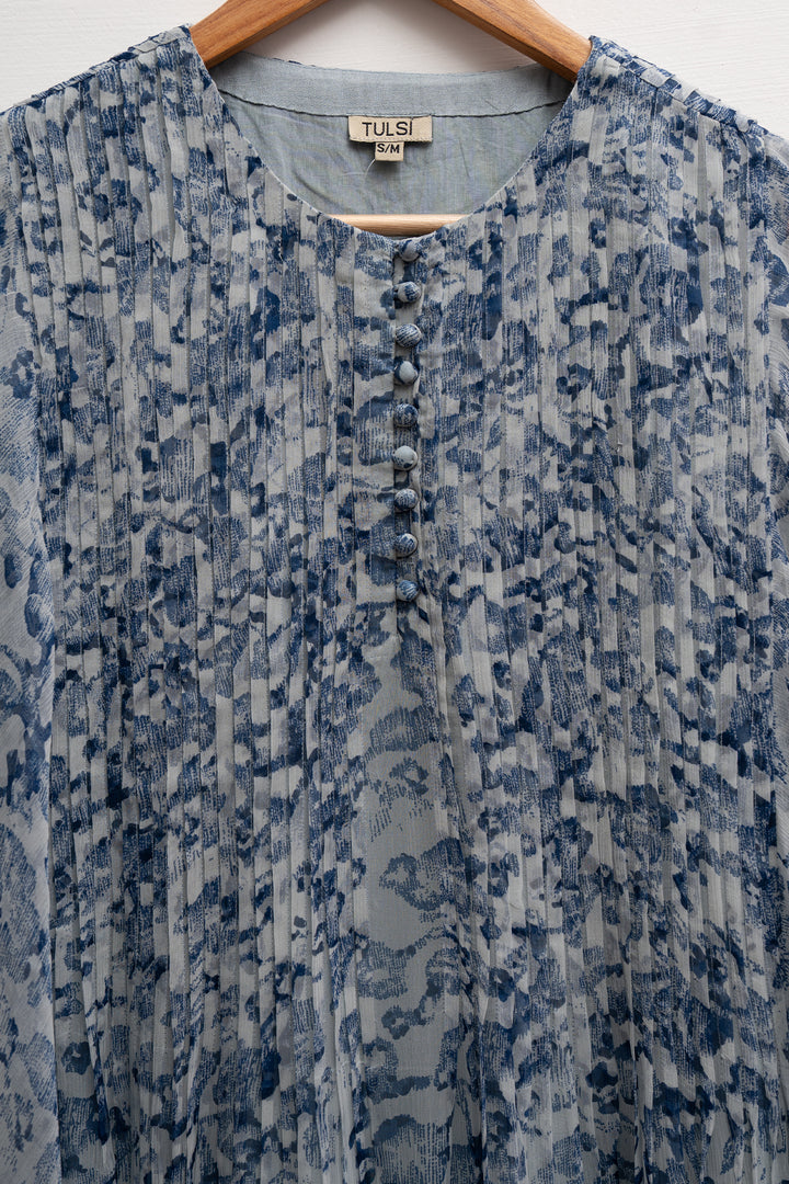 Grey Chiffon Printed Kurta