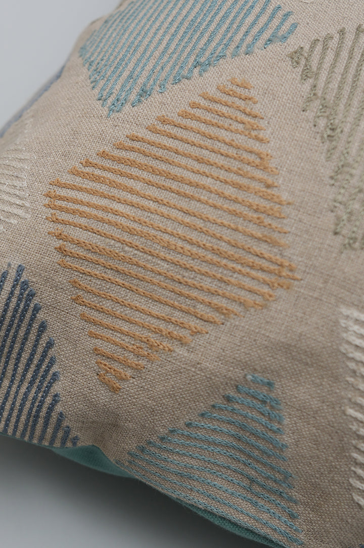 Pastel Diamond Embroidered Cushion Cover