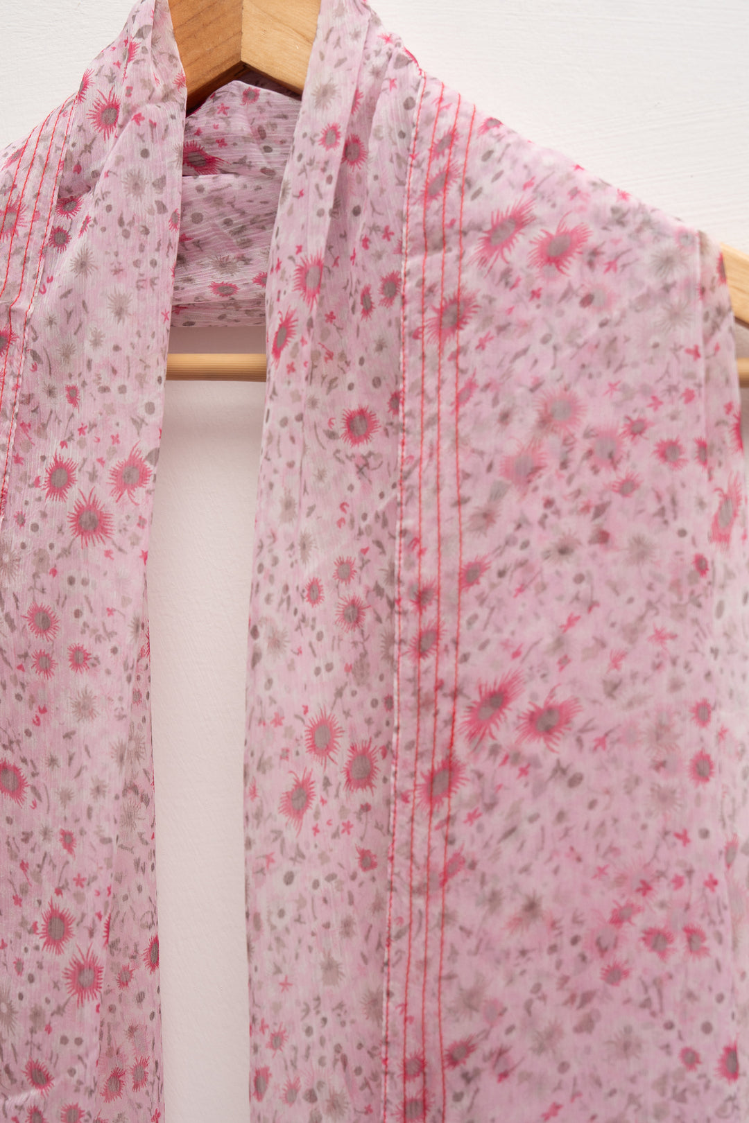 Pink Blossom Chiffon Printed Dupatta
