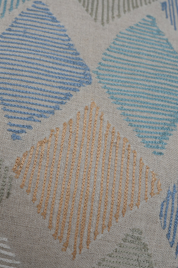 Pastel Diamond Embroidered Cushion Cover