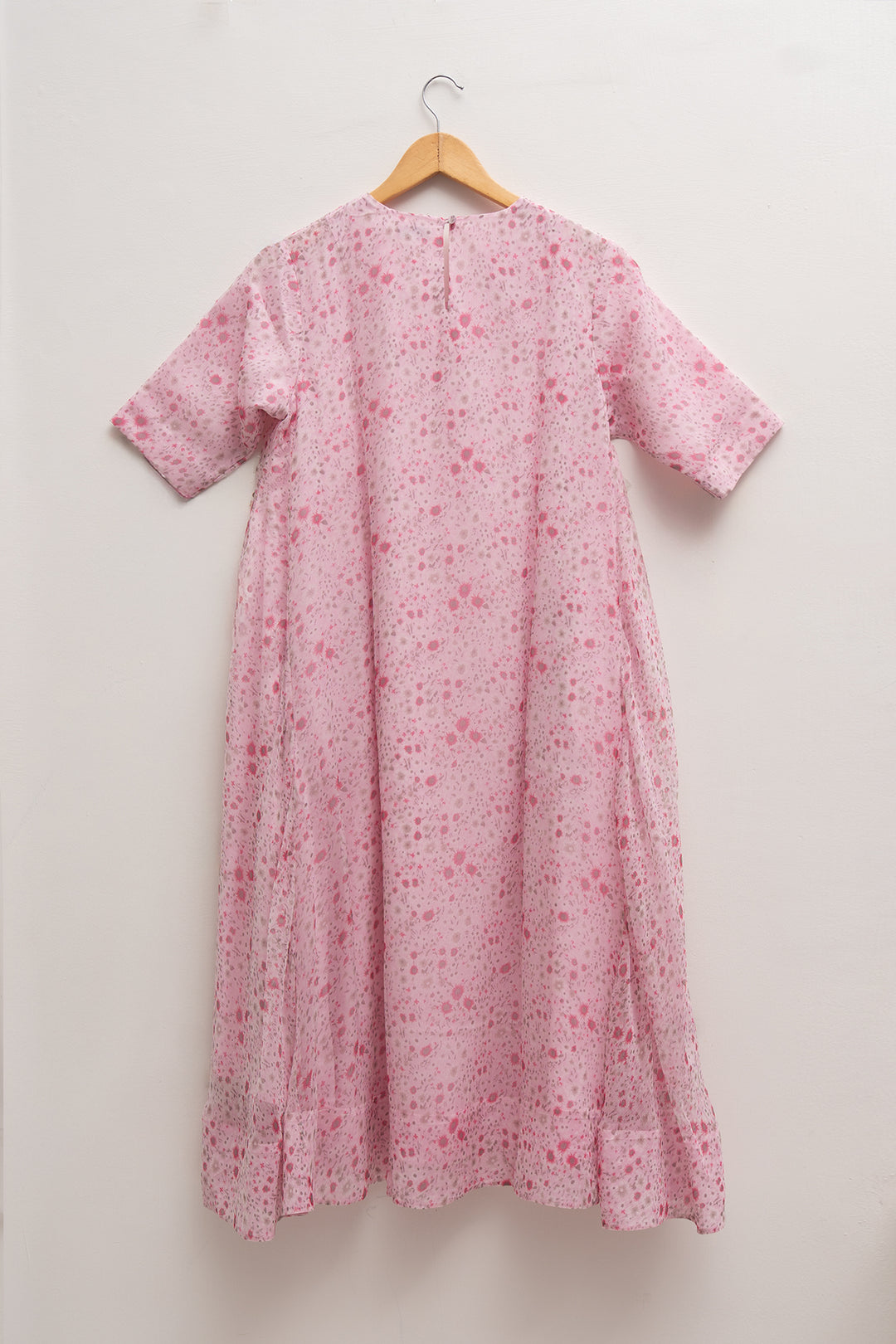 Pink Blossom Chiffon Printed Kurta