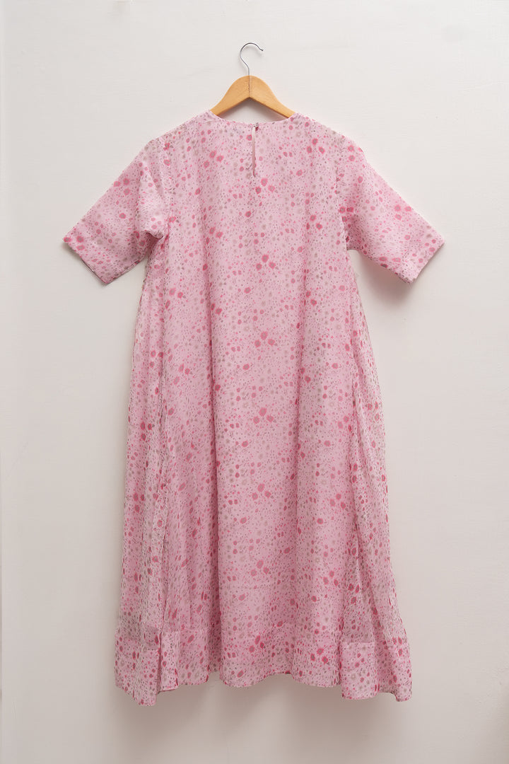 Pink Blossom Chiffon Printed Kurta