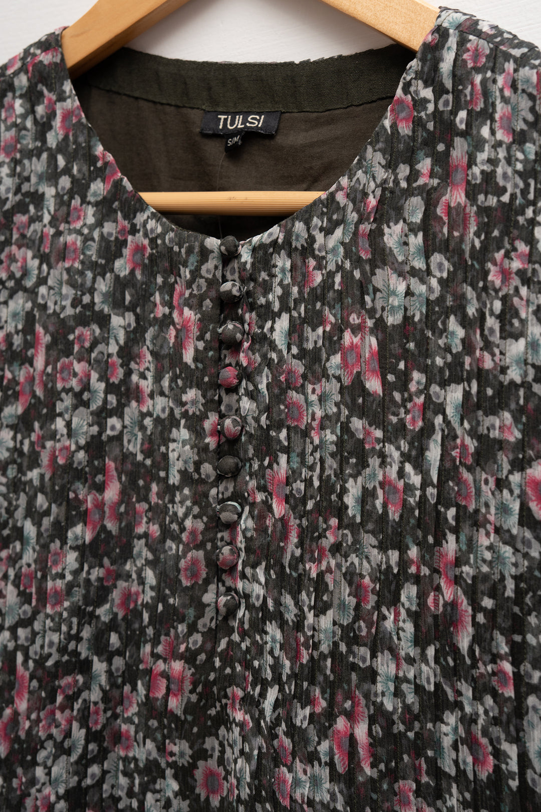 Black Chiffon Printed Kurta