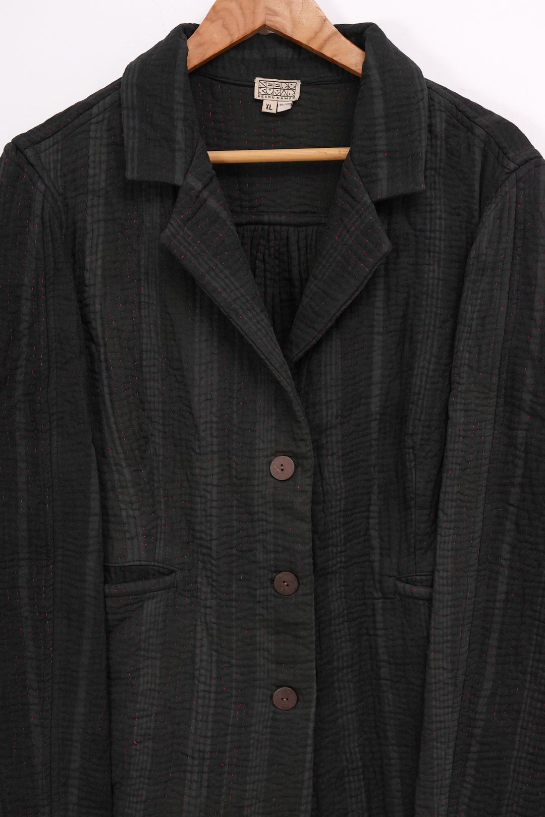 Black Vintage Cotton Kantha Jacket
