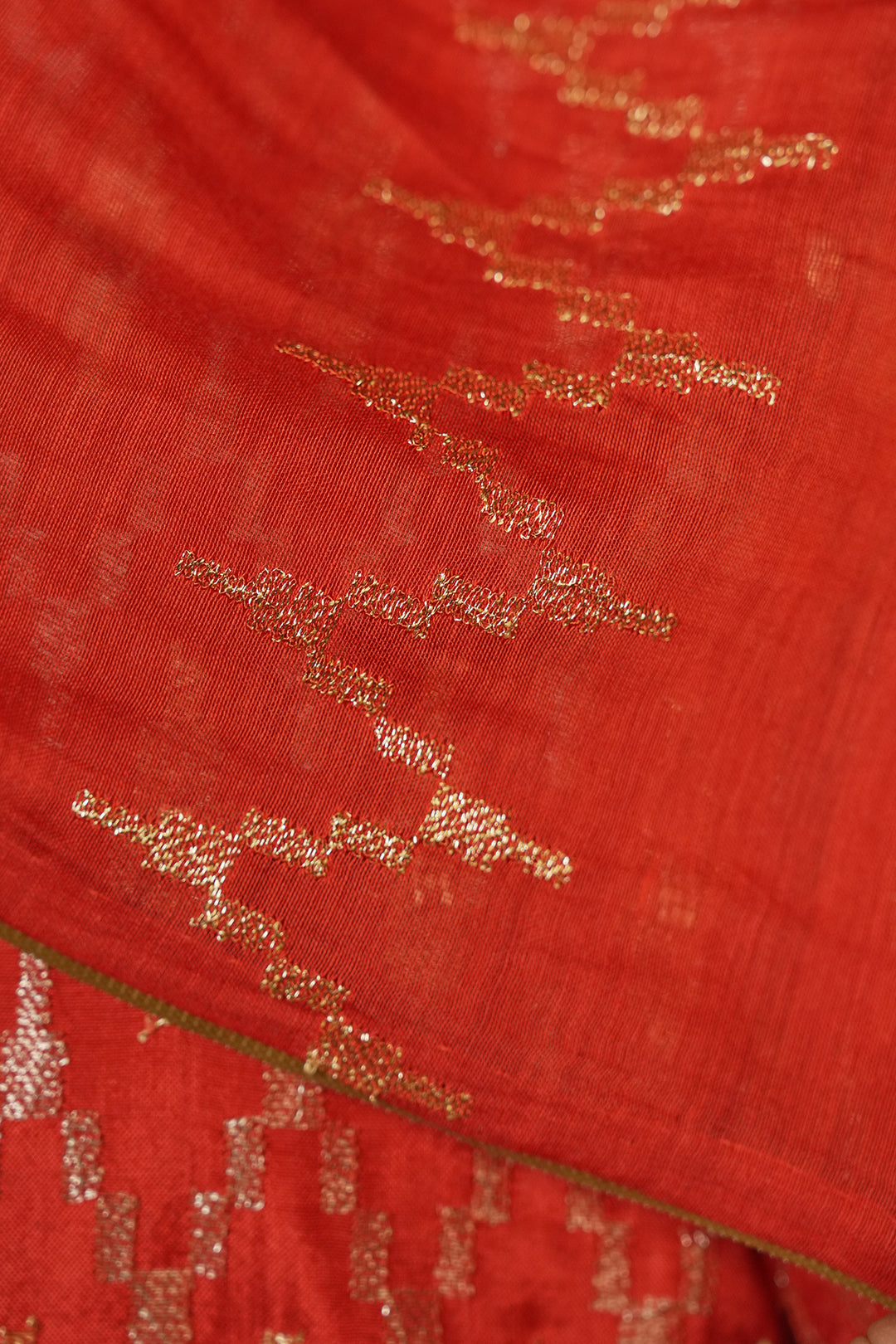 Orange Embroidered Chanderi Dupatta