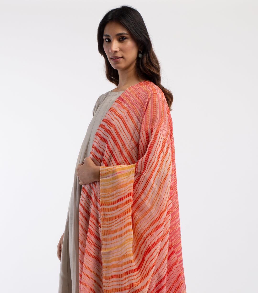 Multi Color Shibori Dye Organza Dupatta