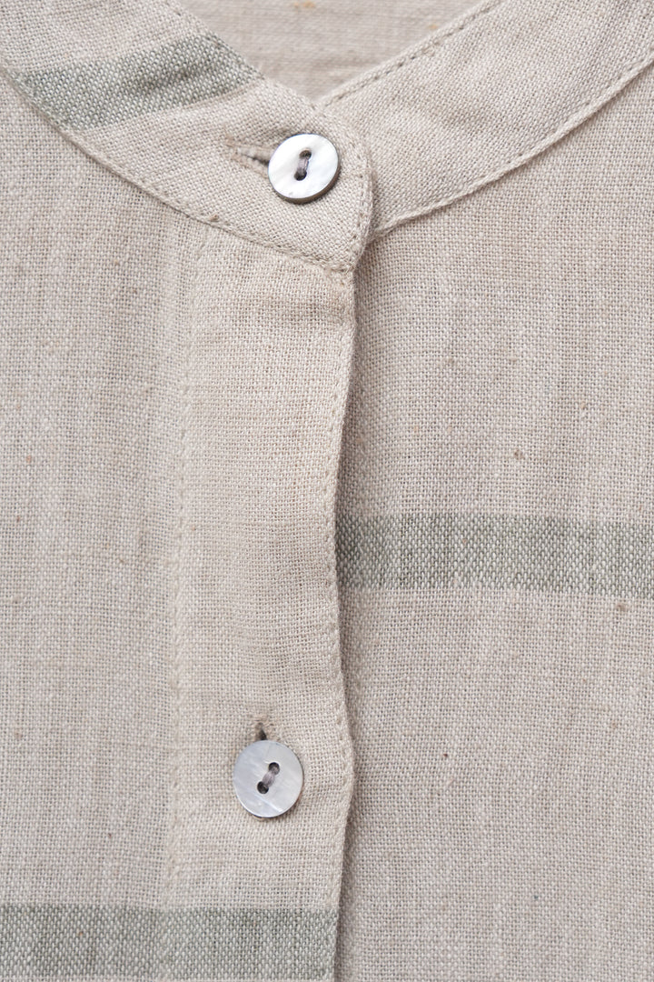 Beige Woven Khadi Shirt
