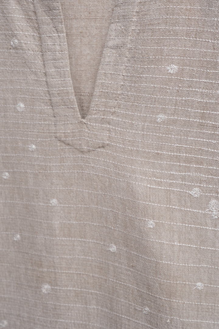 Beige khadi kurta