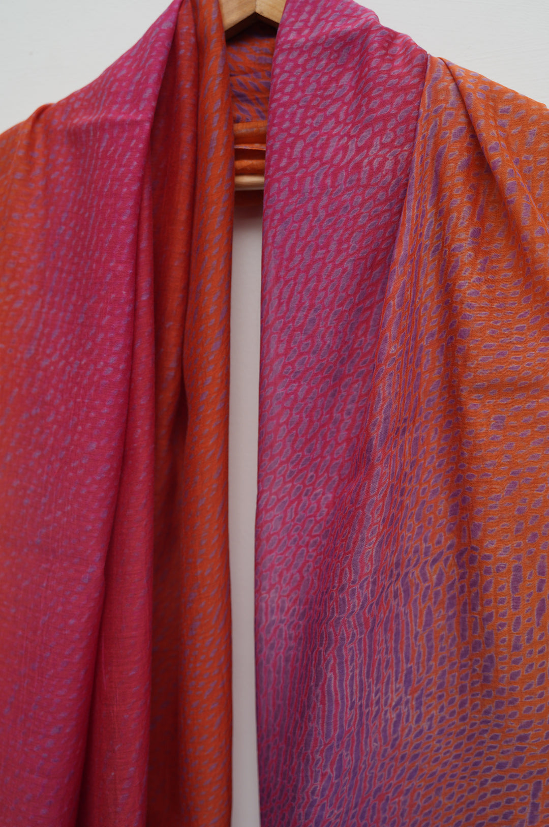 Coral Berry Shibori Chanderi Dupatta