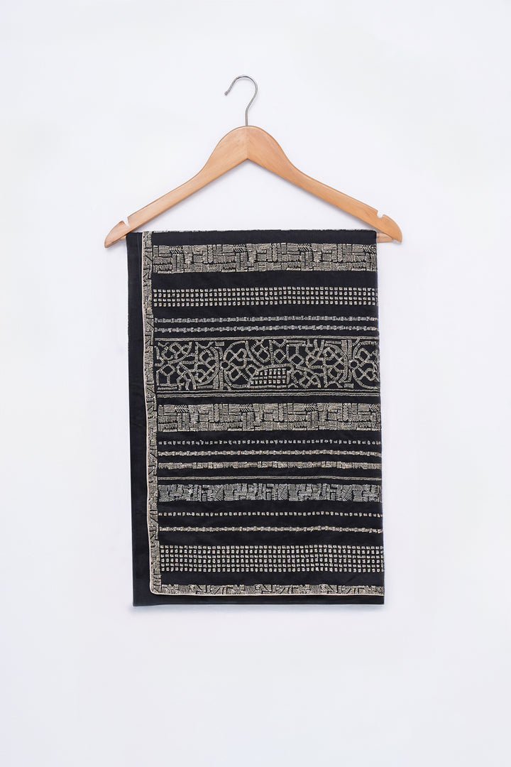 Black Embroidered Chanderi Saree
