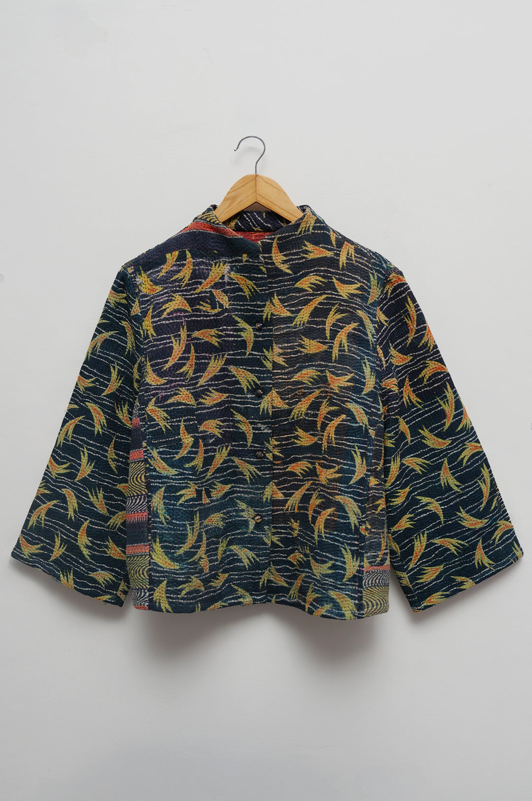 Indigo Leaf Cotton Kantha Jacket