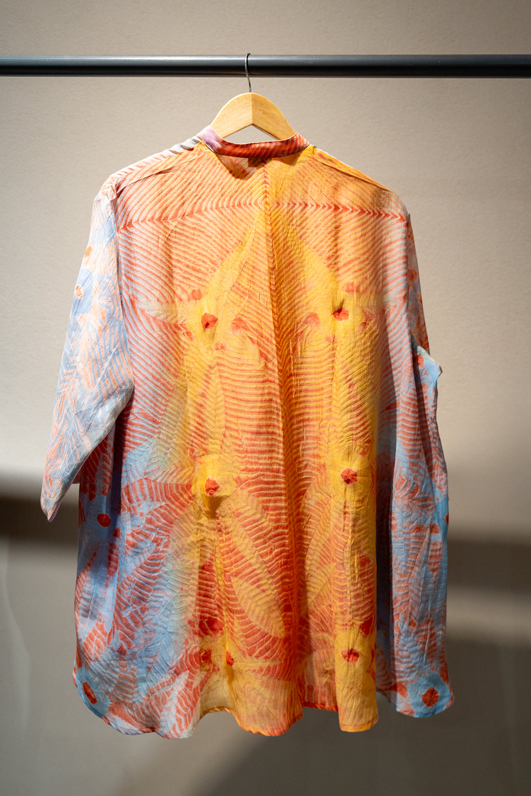 Sky Blue Shibori Chanderi Shirt