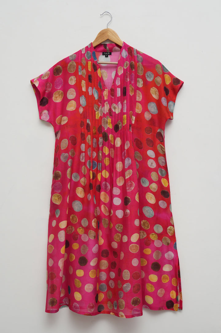 Berry Chanderi Dress