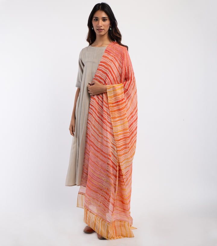 Multi Color Shibori Dye Organza Dupatta