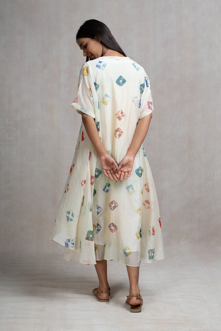 Soft Chanderi Printed Bandhani Summer Kaftan