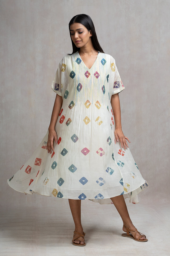 Soft Chanderi Printed Bandhani Summer Kaftan