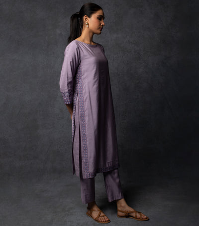 Mauve Embroidered Suit set