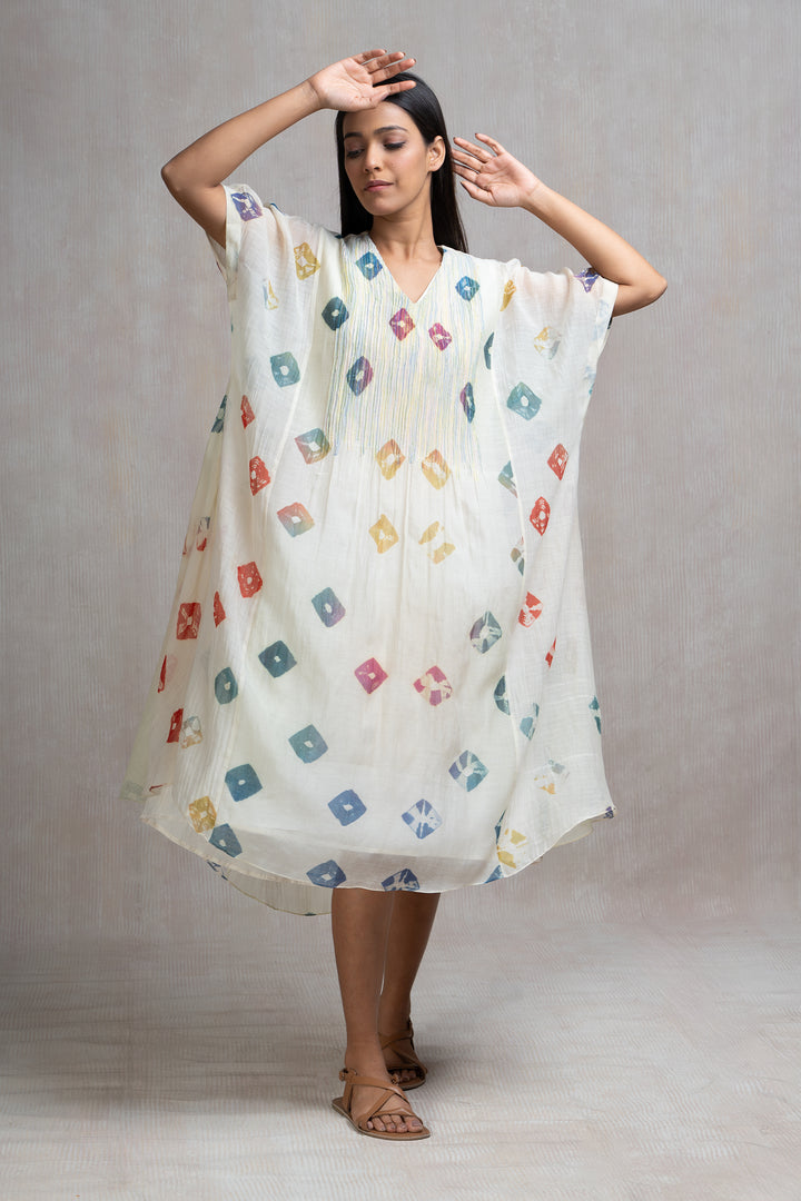 Soft Chanderi Printed Bandhani Summer Kaftan