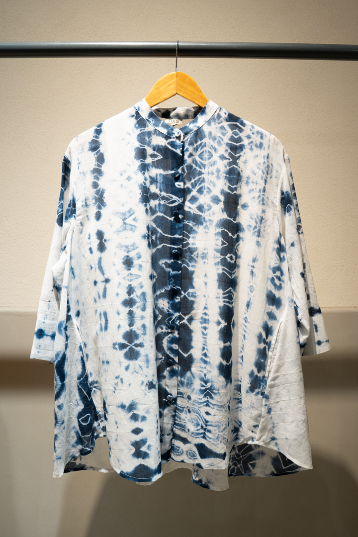Indigo Shibori Cotton Shirt