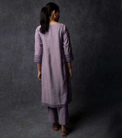 Mauve Embroidered Suit set